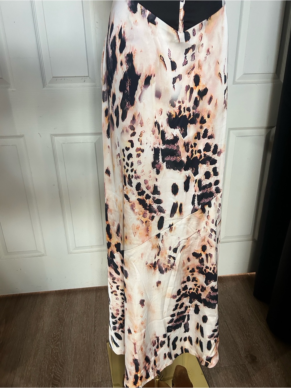 AKIRA Black and Blush Animal-Print Strapless Maxi Dress - Picture 5 of 7